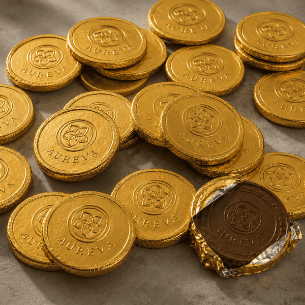Relieve Cacao · Monedas de chocolate personalizadas para empresas