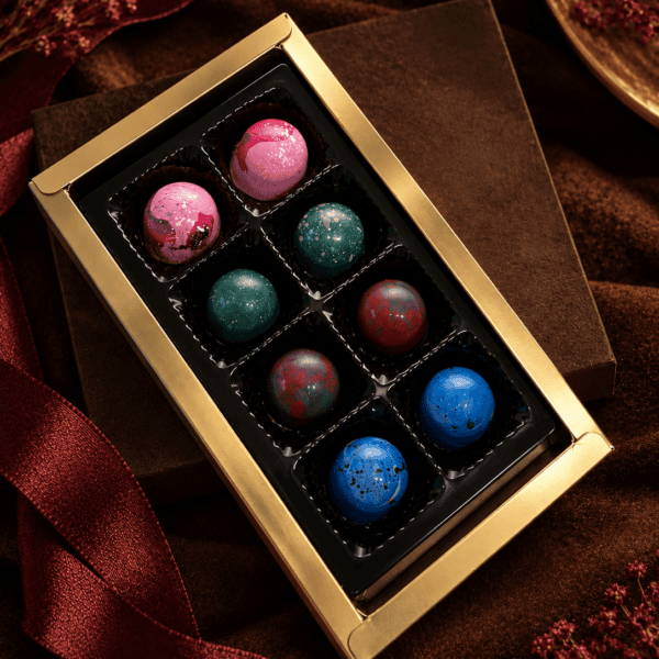 Caja golden 8 Bombones de Chocolate | Regalo Corporativo