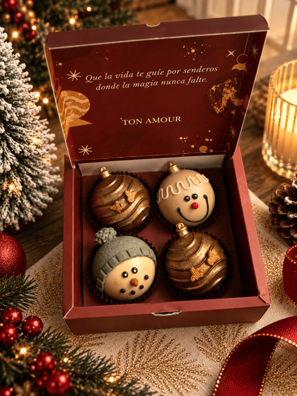 Noche de Invierno — Caja de 4 Chocobombas Navideñas