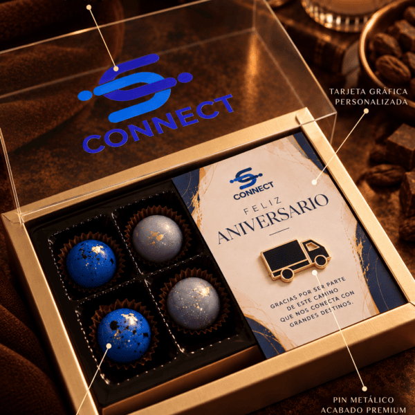 ChatGPT Image 27 sept 2026, 08_27_40 Conecta | Bombones de chocolate y pin personalizado para empresa