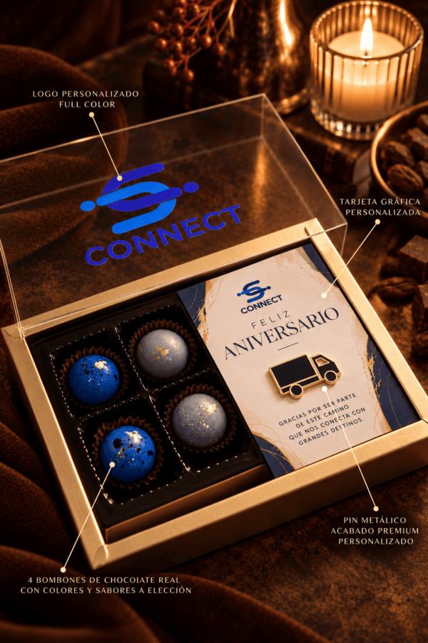 ChatGPT Image 27 sept 2026, 08_27_40 Conecta | Bombones de chocolate y pin personalizado para empresa