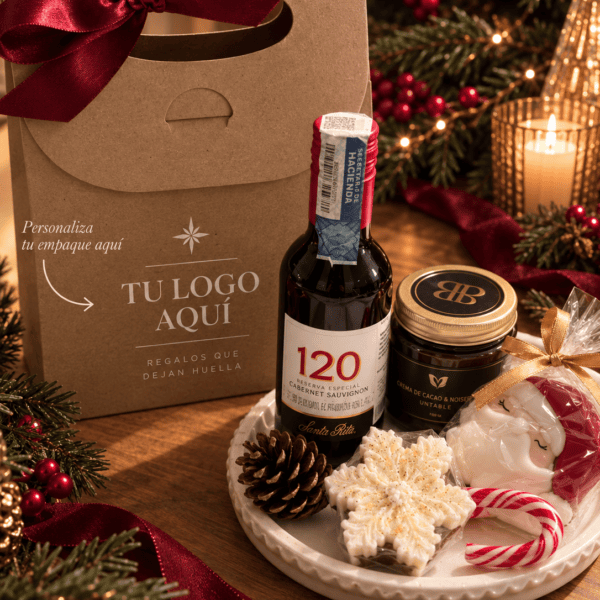 Regalos gourmet navideños con encanto Dulce Navidad — Bolsa de Regalo Navideño Personalizada