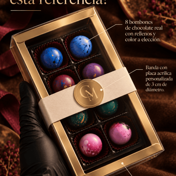 Caja golden 8 Bombones de Chocolate | Regalo Corporativo